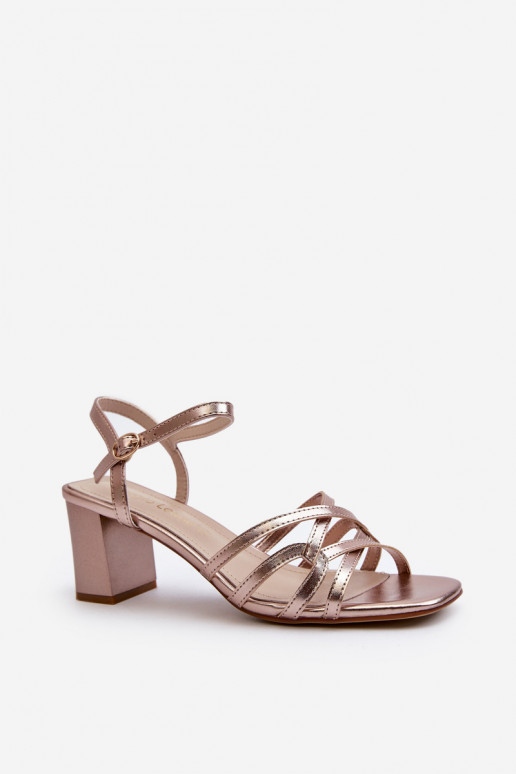 Damen-Sandalen mit hohen Absätzen Sergio Leone SK065 in Goldfarbe