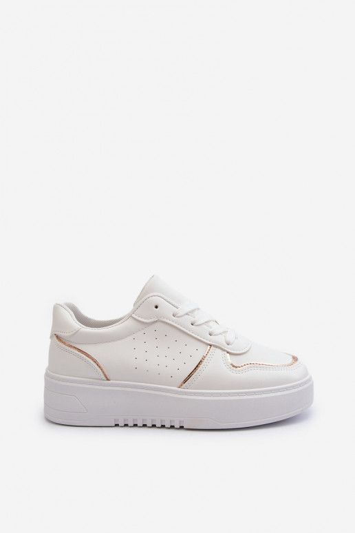 Sneakers-Modellschuhe mit Plateau in der weißen Farbe Tessama Sneakers-Modellschuhe mit Plateau in der weißen Farbe Tessama