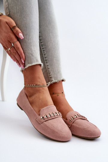 Glitzermokassins mit Ketten in rosa Aredilla 2