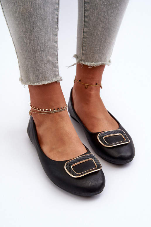 Ballerinas mit Ornamenten Eko schwarz Enicoria