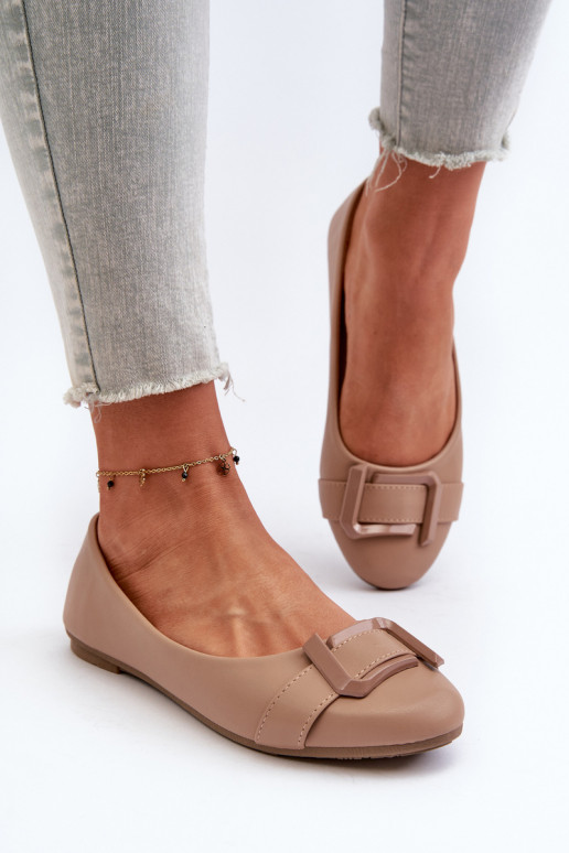 Ballerinas mit Riemen Eco Beige Cadwenla