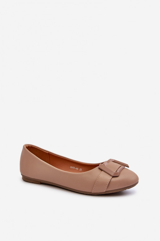 Ballerinas mit Riemen Eco Beige Cadwenla