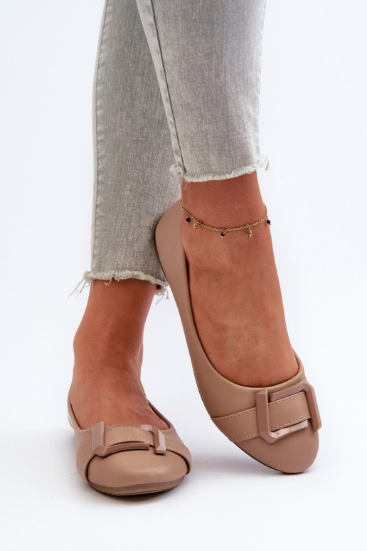 Ballerinas mit Riemen Eco Beige Cadwenla
