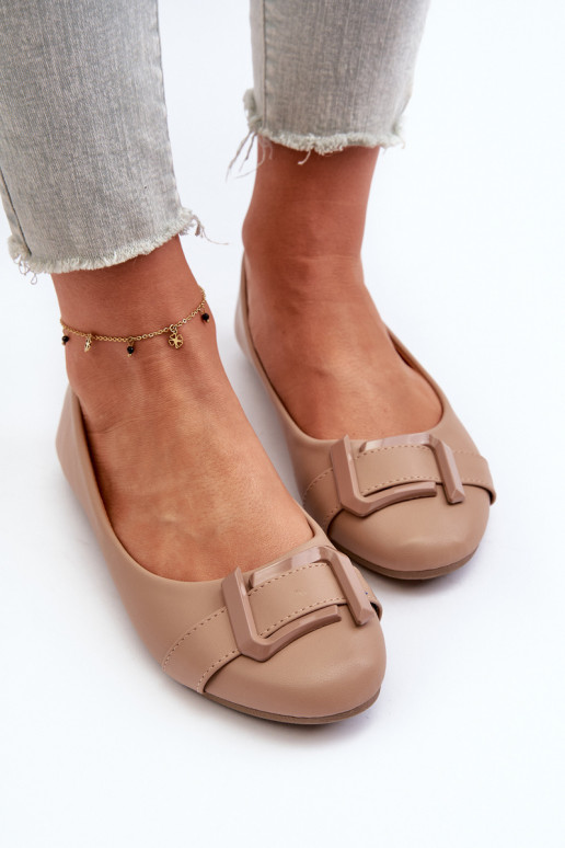 Ballerinas mit Riemen Eco Beige Cadwenla
