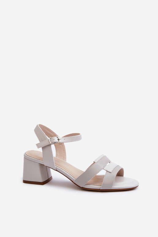 Damensandalen mit Absatz aus Öko-Leder Sergio Leone SK894 in der Farbe Grau