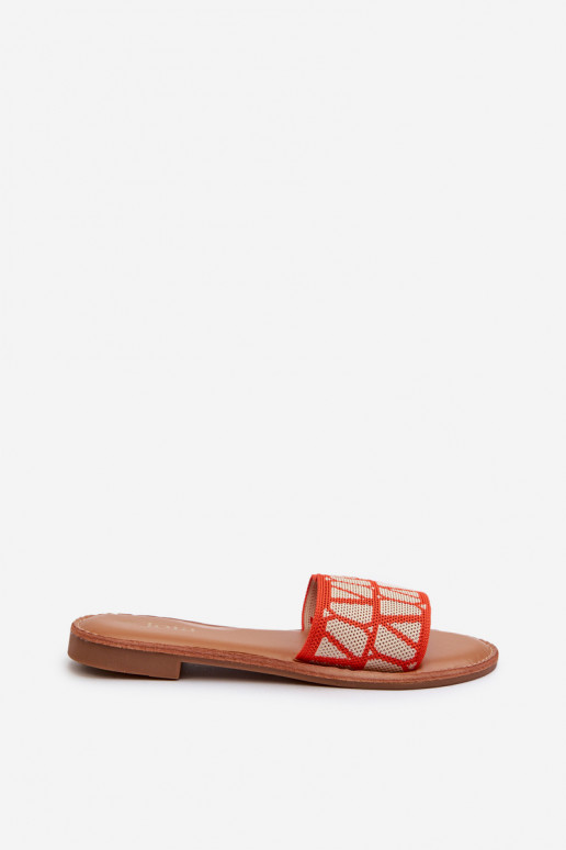 Damen-Flip-Flops mit weitem Absatz in der Farbe Orange von Traivea