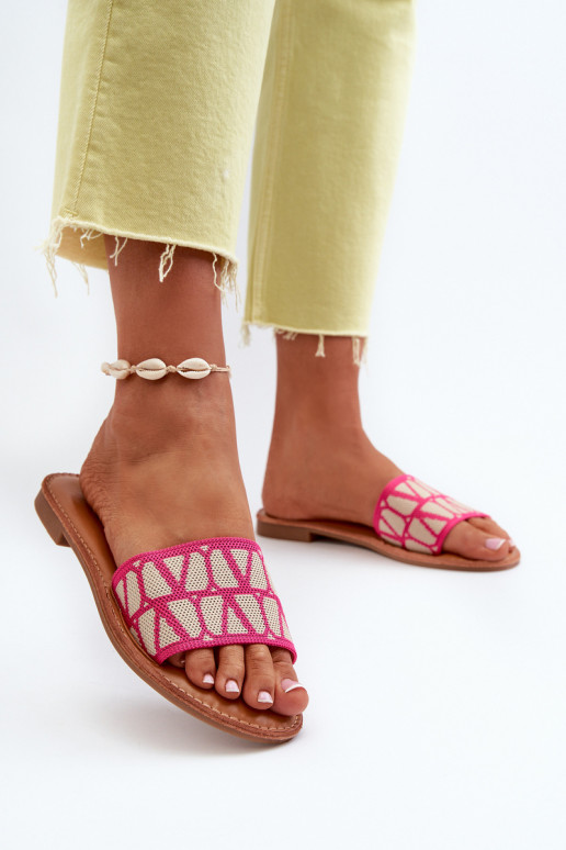 Damen-Flip-Flops mit breiten Absätzen in Rosa von Traivea