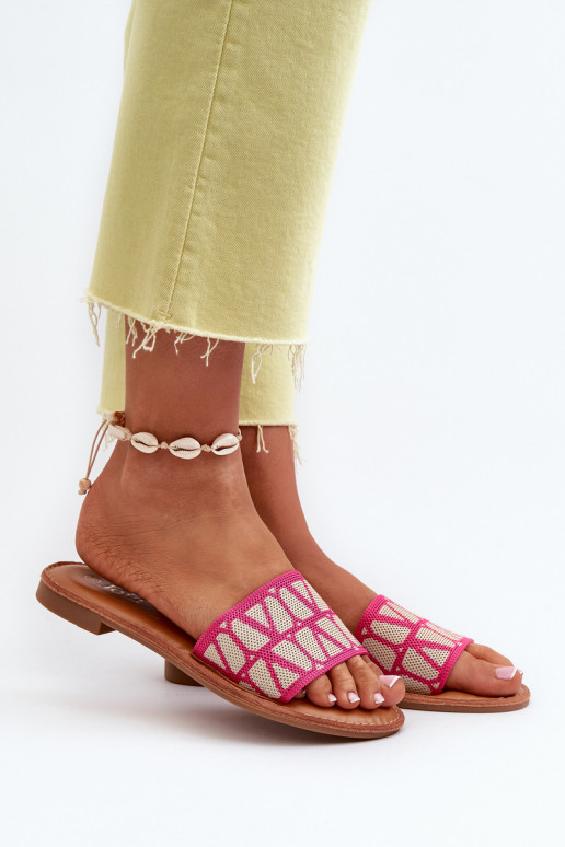 Damen-Flip-Flops mit breiten Absätzen in Rosa von Traivea