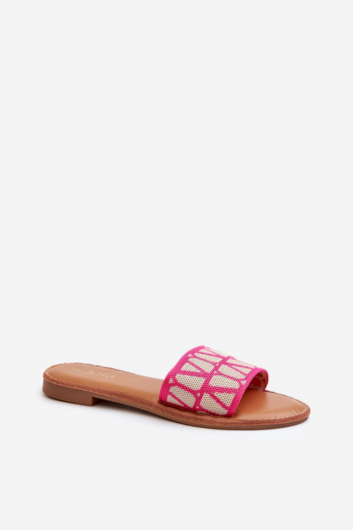 Damen-Flip-Flops mit breiten Absätzen in Rosa von Traivea