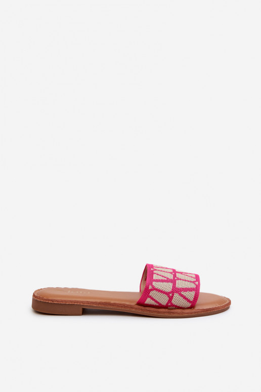 Damen-Flip-Flops mit breiten Absätzen in Rosa von Traivea