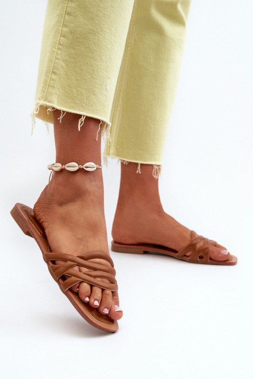 Damenhausschuhe Eko mit breiten Absätzen in der Farbe Braun von Moldela Damenhausschuhe Eko mit breiten Absätzen in der Farbe Braun von Moldela