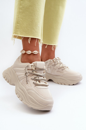 Sneakers Modellschuhe mit modischen massiven Sohlen m beige Relissa