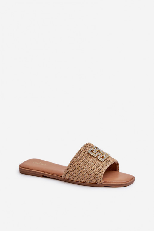 Plattfüße Damen-Flip-Flops beige Omenna