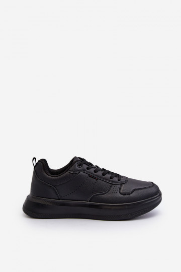 Sneakers-Modellschuhe mit Plateau aus Öko-Leder in der schwarzen Farbe Uziran 2