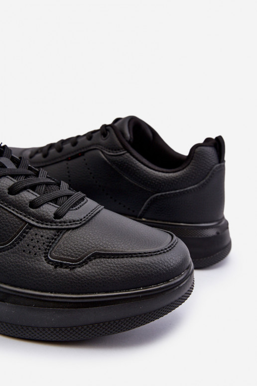 Sneakers-Modellschuhe mit Plateau aus Öko-Leder in der schwarzen Farbe Uziran