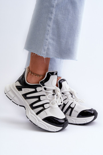 Sneakers Modell Schuhe Weiß-schwarze Farbe Ahmani 2