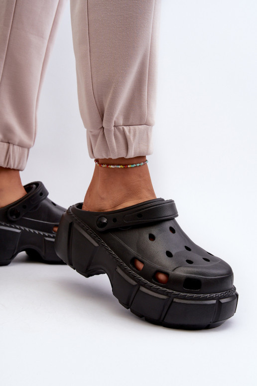 Damenhausschuhe Leichte Hausschuhe mit modischen massiven Sohlen in der Farbe Schwarz von Witima