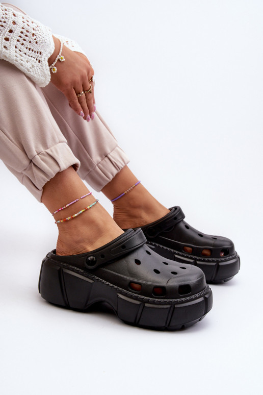 Damenhausschuhe Leichte Hausschuhe mit modischen massiven Sohlen in der Farbe Schwarz von Witima