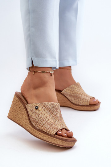 Damenhausschuhe Sergio Leone KL213 beige 2