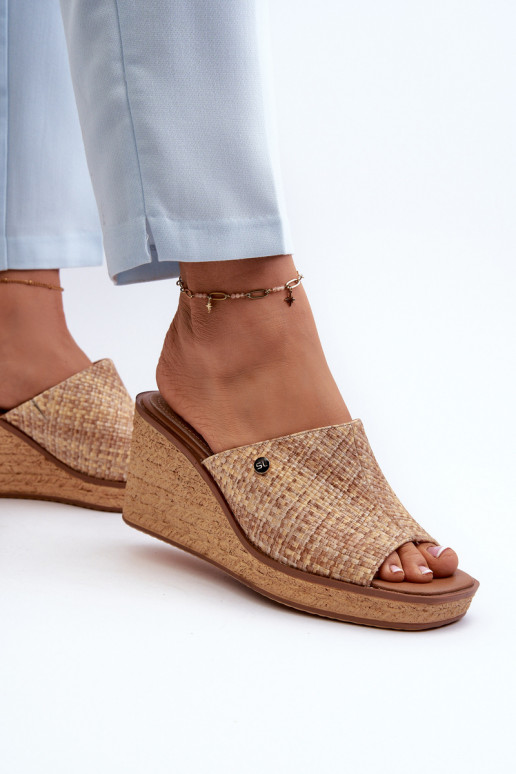 Damenhausschuhe Sergio Leone KL213 beige