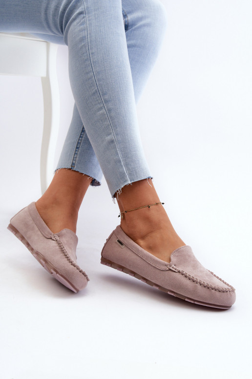 Damen-Mokassins aus Bio-Wildleder Lila Amrutia Damen-Mokassins aus Bio-Wildleder Lila Amrutia