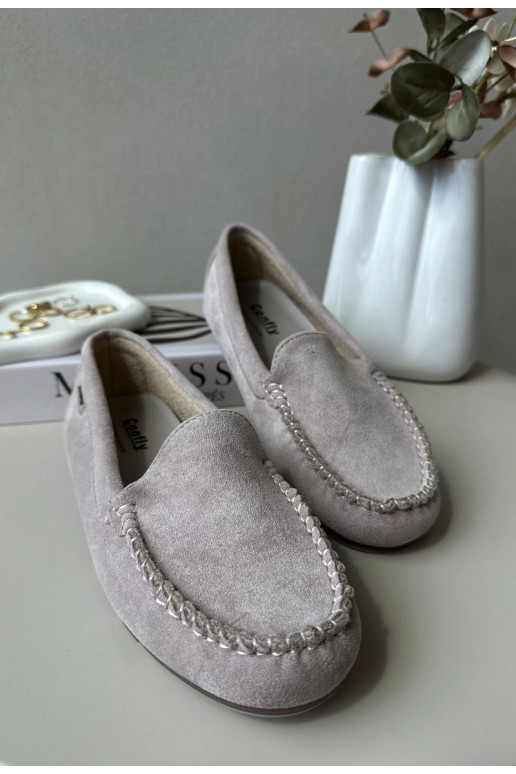 Damen-Mokassins aus Bio-Wildleder Lila Amrutia Damen-Mokassins aus Bio-Wildleder Lila Amrutia