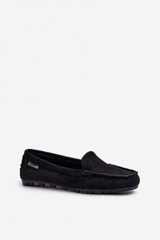 Damen-Mokassins aus Eco-Wildleder Black Amrutia Damen-Mokassins aus Eco-Wildleder Black Amrutia