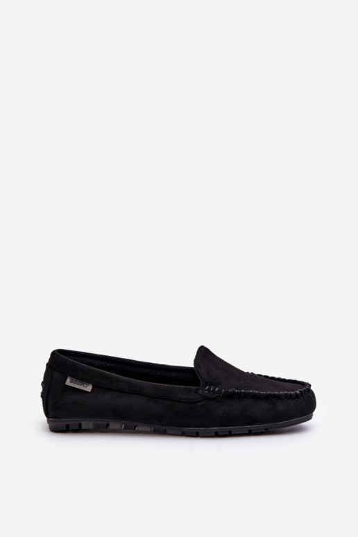 Damen-Mokassins aus Eco-Wildleder Black Amrutia Damen-Mokassins aus Eco-Wildleder Black Amrutia