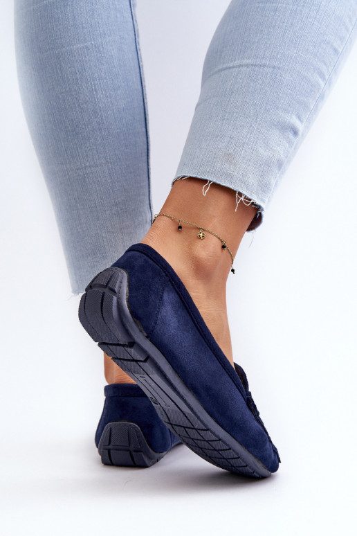 Wildledermokassins in dunkelblau von Rabell