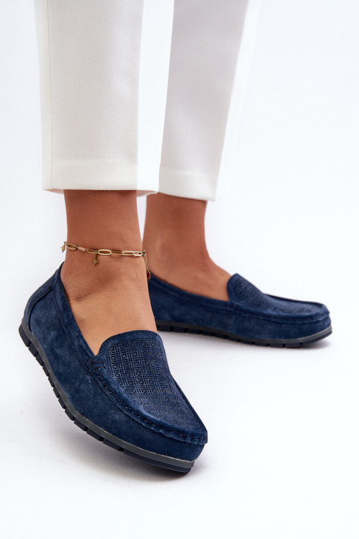 Wildledermokassins dunkelblaue Farbe S.Barski LR755 Wildledermokassins dunkelblaue Farbe S.Barski LR755
