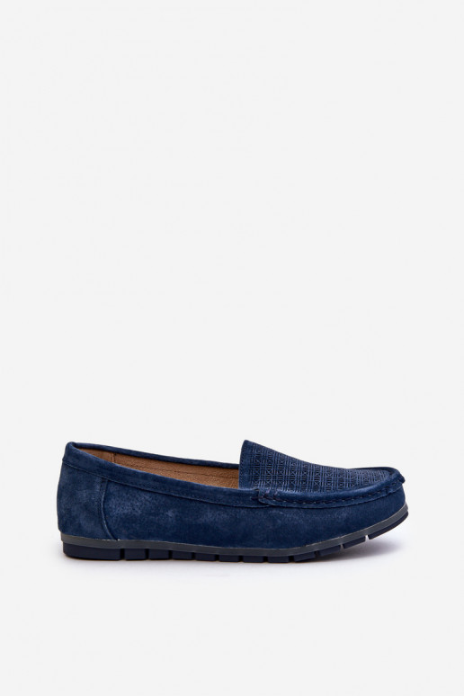 Wildledermokassins dunkelblaue Farbe S.Barski LR755 Wildledermokassins dunkelblaue Farbe S.Barski LR755