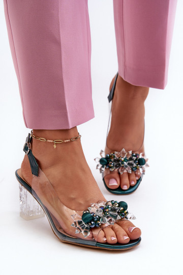 Sandalen Perregimi mit Absätzen mit schönen Details in grüner Farbe D&A MR38-D1