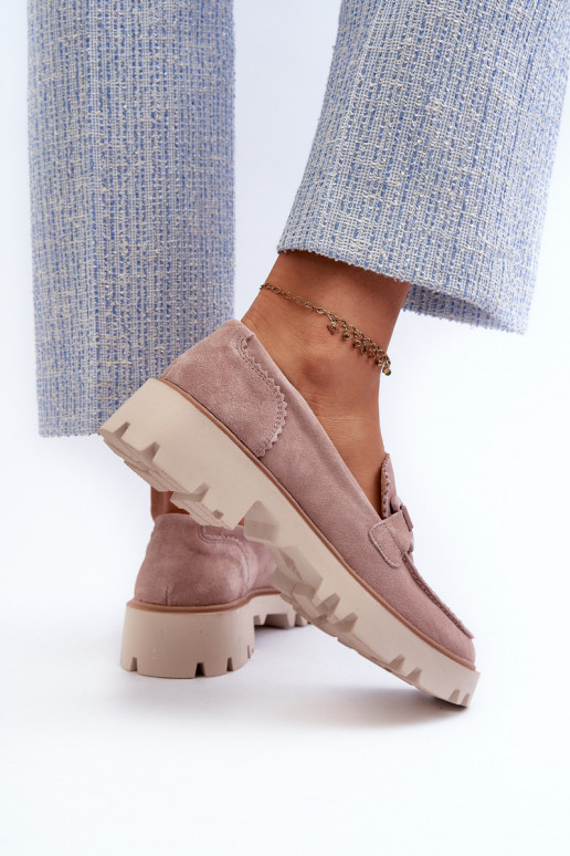 Wildledermokassins mit Ornamenten D&A TW117 rosa Wildledermokassins mit Ornamenten D&A TW117 rosa