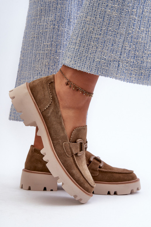 Wildledermokassins mit Ornamenten D&A TW117 braun Wildledermokassins mit Ornamenten D&A TW117 braun