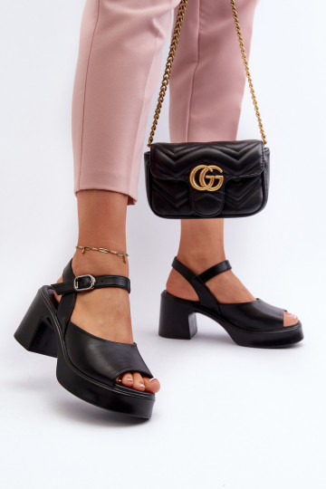 Damensandalen mit Absatz Vinceza 66627 schwarz
