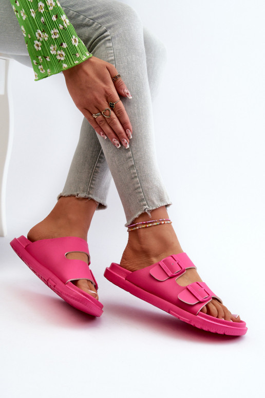 Leichte Hausschuhe mit Schnallen Big Star NN274A754 rosa Farbe