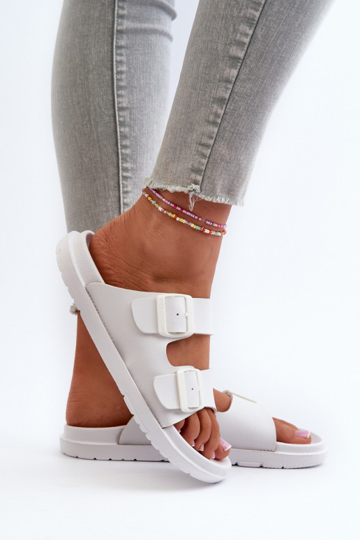 Leichte Hausschuhe mit Schnallen Big Star NN274A751 weiße Farbe