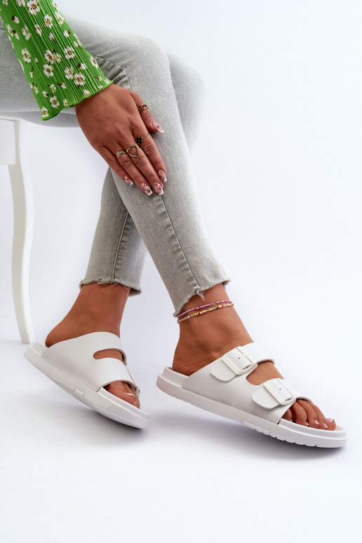 Leichte Hausschuhe mit Schnallen Big Star NN274A751 weiße Farbe