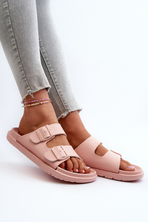 Leichte Hausschuhe mit Schnallen Big Star NN274A753 rosa Farbe