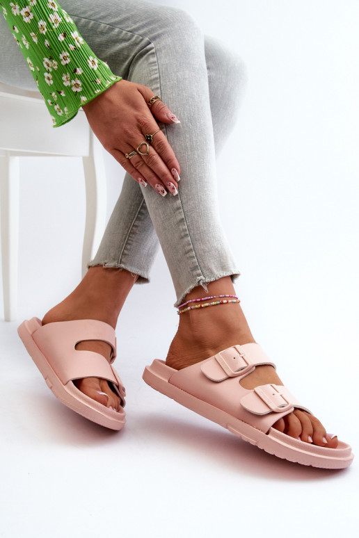 Leichte Hausschuhe mit Schnallen Big Star NN274A753 rosa Farbe