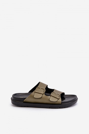 Leichte Herrenhausschuhe mit Schnallen Big Star NN174592 in der Farbe Khaki 2