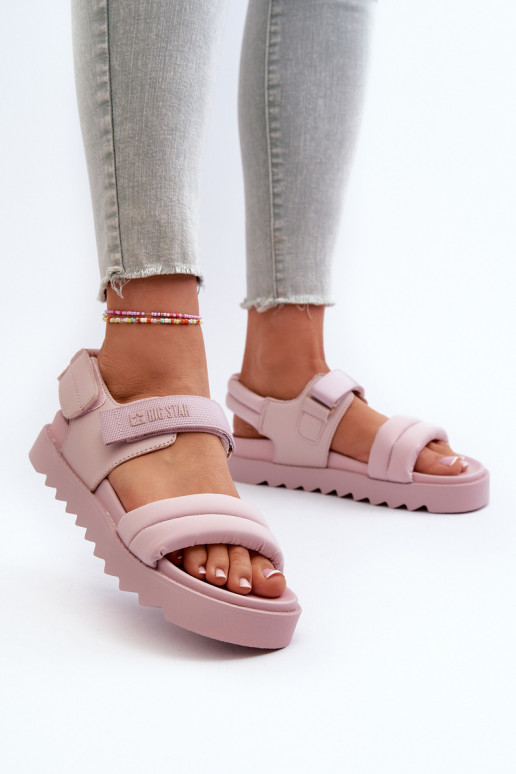 Damensandalen mit Plateau Big Star NN274753 rosa Farbe Damensandalen mit Plateau Big Star NN274753 rosa Farbe