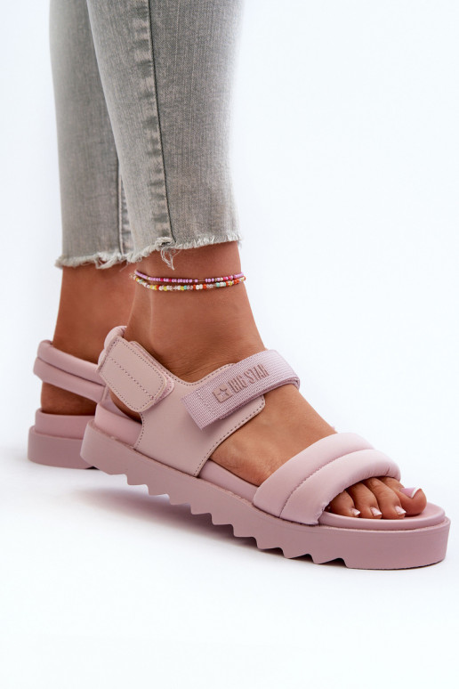 Damensandalen mit Plateau Big Star NN274753 rosa Farbe Damensandalen mit Plateau Big Star NN274753 rosa Farbe