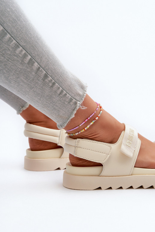 Damen-Plateausandalen Big Star NN274751 beige Damen-Plateausandalen Big Star NN274751 beige