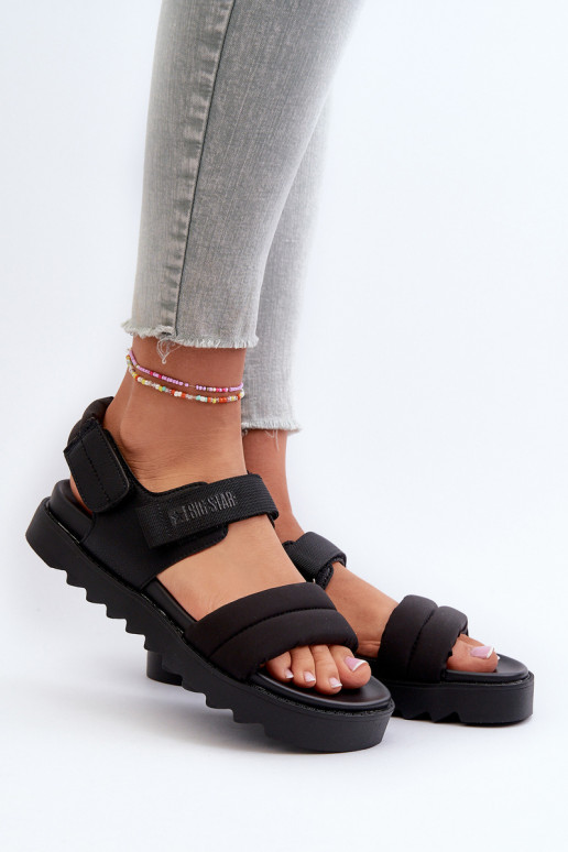 Damensandalen mit Plateau Big Star NN274750 schwarze Farbe