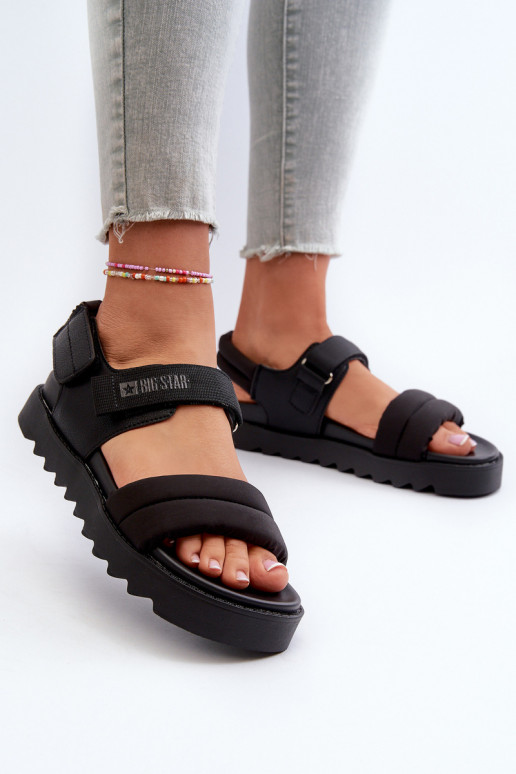 Damensandalen mit Plateau Big Star NN274750 schwarze Farbe