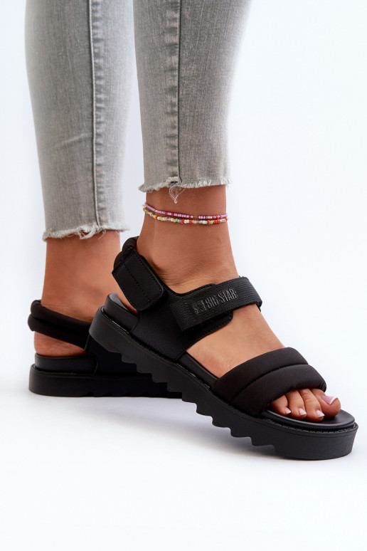 Damensandalen mit Plateau Big Star NN274750 schwarze Farbe