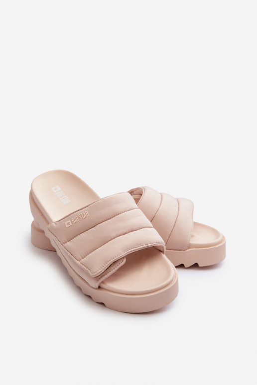 Hausschuhe mit Plateau Big Star NN274773 beige