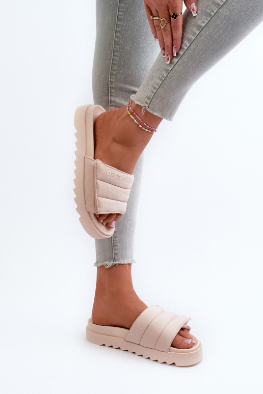 Hausschuhe mit Plateau Big Star NN274773 beige