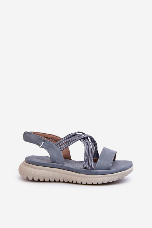 Bequeme Sandalen mit Klebeverschlüssen in der Farbe Blau von Ceclea